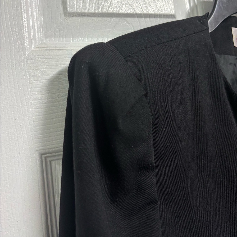Sheridan Square Vintage Button Up Blazer W/ Shoulder Pads Black Womens Size 14 - Picture 5 of 7